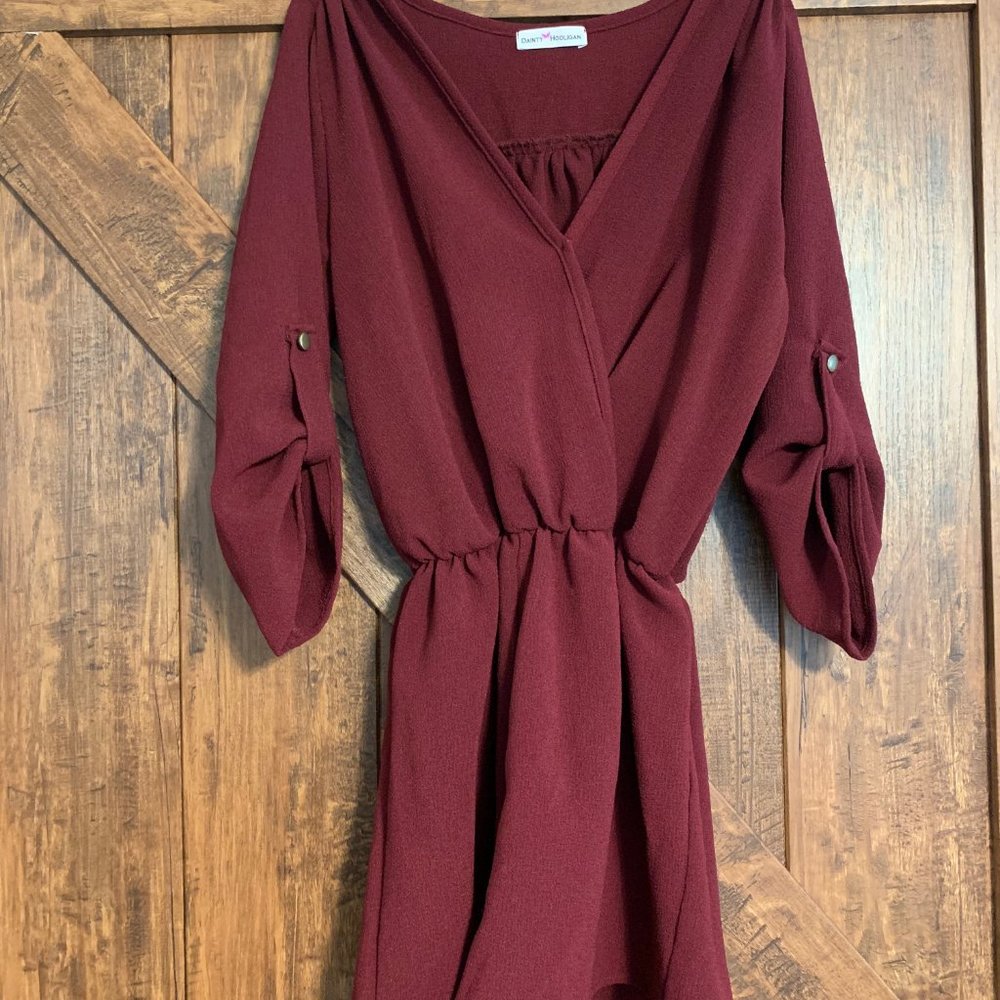 Dainty Hooligan Burgundy Romper, size small